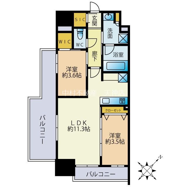 オープンレジデンシア博多住吉 間取り