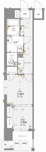 エンクレスト渡辺通Ⅱ 間取り