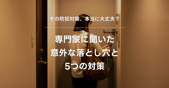 その防犯対策、本当に大丈夫？専門家に聞いた意外な落とし穴と4つの対策