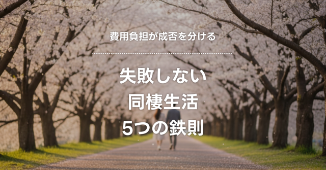費用負担が成否を分ける⁉失敗しない同棲生活5つの鉄則